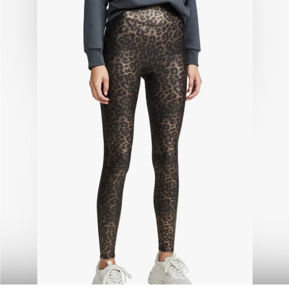SPANX Faux Leather Leggings in GOLD LEOPARD size medium
